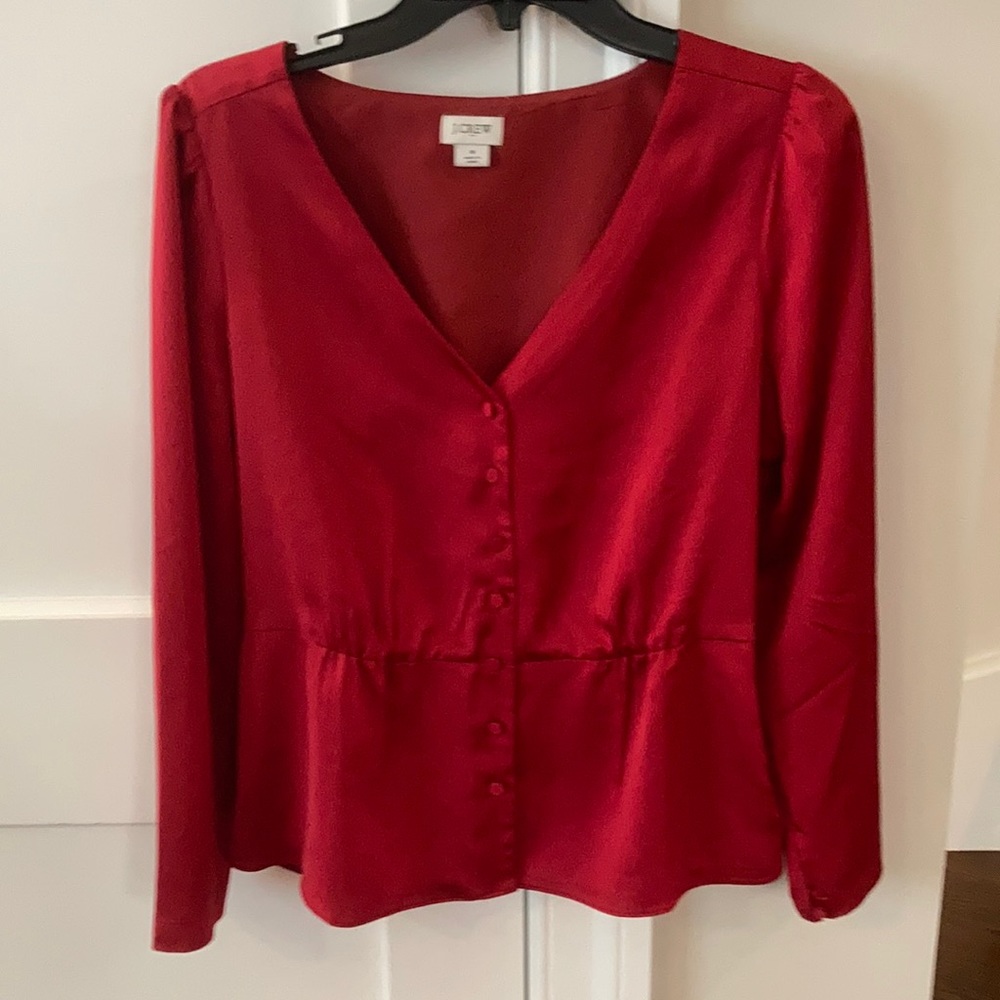 J. Crew satin blouse Size 8 - Picture 1 of 4